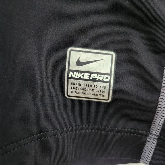 Nike Pro Fitted Short Sleeve Mens Shirt Large Black Workout Running Tee Top - Picture 3 of 5